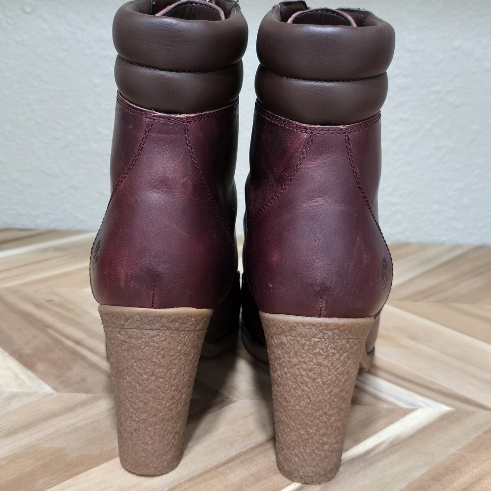 Timberland Women's Burgundy Tillston Leather Boots - Picture 3 of 8